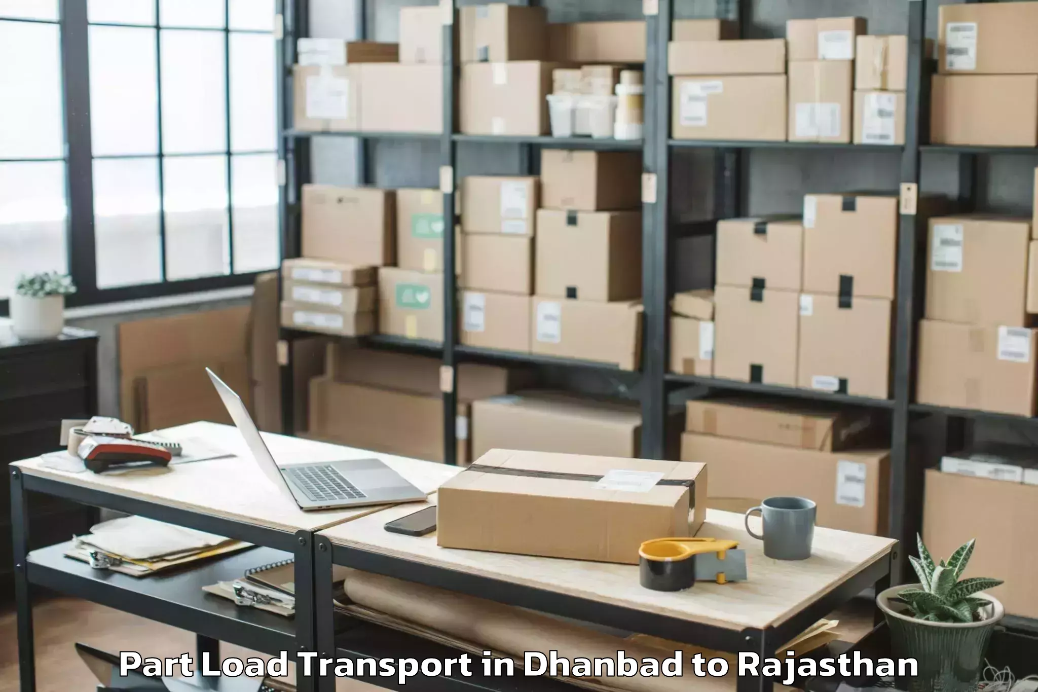 Book Dhanbad to Hindaun Part Load Transport Online